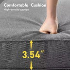 HOMLUX Set da conversazione in vimini da 6 pezzi per patio, divano a 3 posti con cuscino, sedie in rattan, pouf, tavolino da caffè