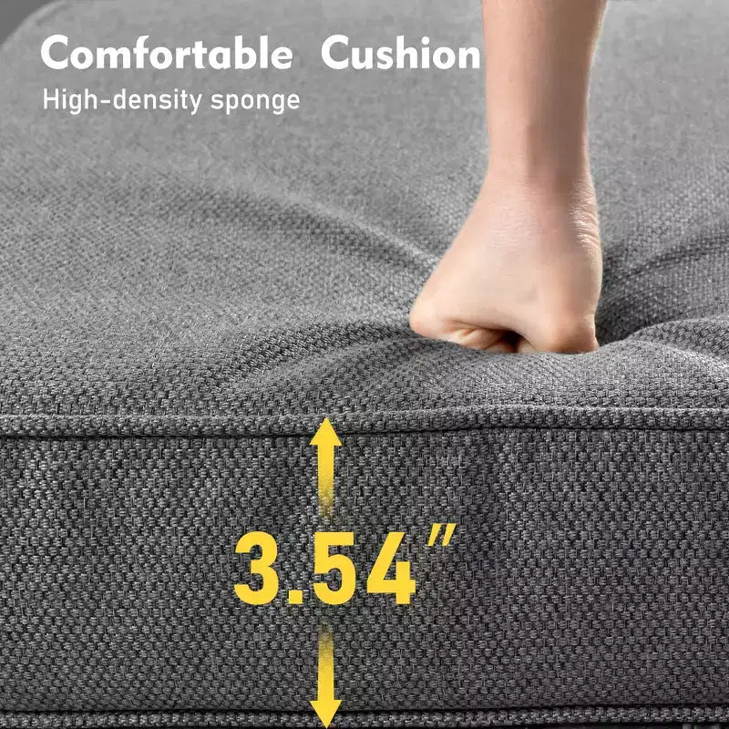 HOMLUX Set da conversazione in vimini da 6 pezzi per patio, divano a 3 posti con cuscino, sedie in rattan, pouf, tavolino da caffè