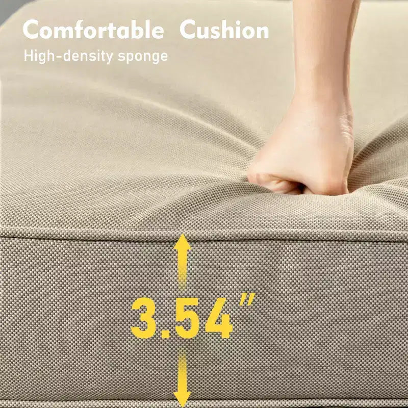 HOMLUX Set da conversazione in vimini da 6 pezzi per patio, divano a 3 posti con cuscino, sedie in rattan, pouf, tavolino da caffè