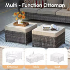 Set conversazione da esterno a 3 posti HOMLUX, divano da esterno in vimini per balcone, patio, giardino