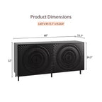 JVNOXK Buffet moderne en bois noir, meuble de rangement de cuisine avec étagères réglables et portes moulées sous vide, adapté aux cuisines, Noir