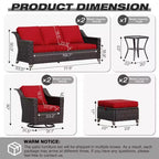 Ensemble d'extérieur premium UPTIOT : Deux canapés 3 places, fauteuils à bascule, poufs et table d'appoint