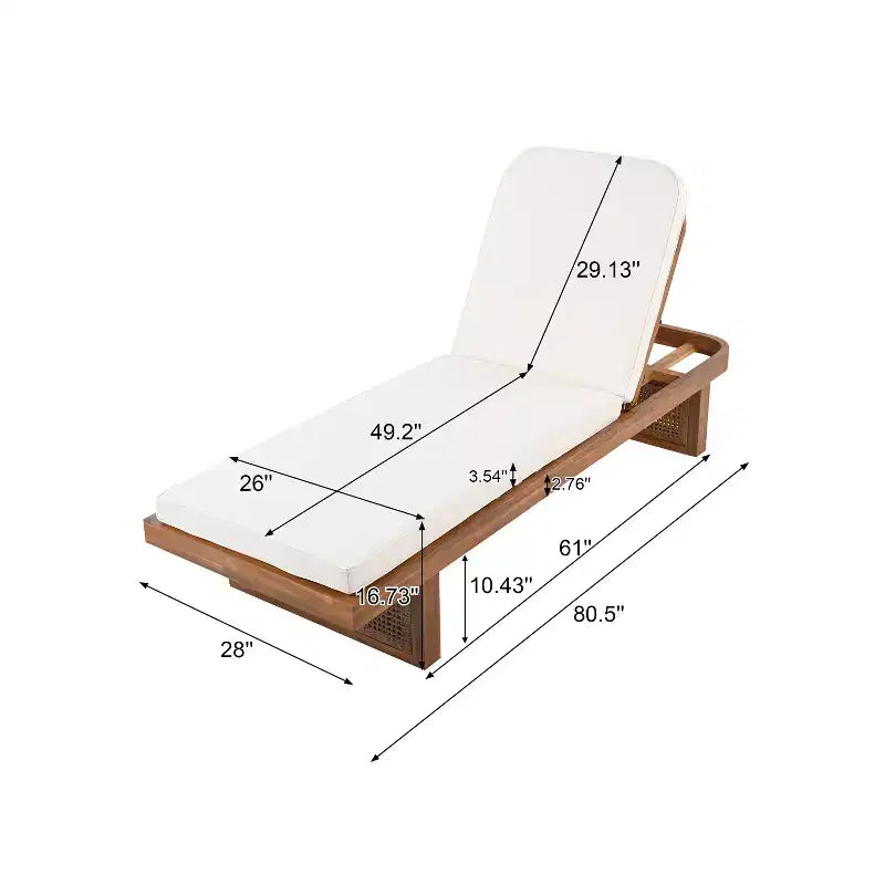 Christopher Knight Home Wino Patio Set 3 Pezzi Lounge da Sole in Legno di Acacia e Rattan con Cuscini e Tavolino con Doghe