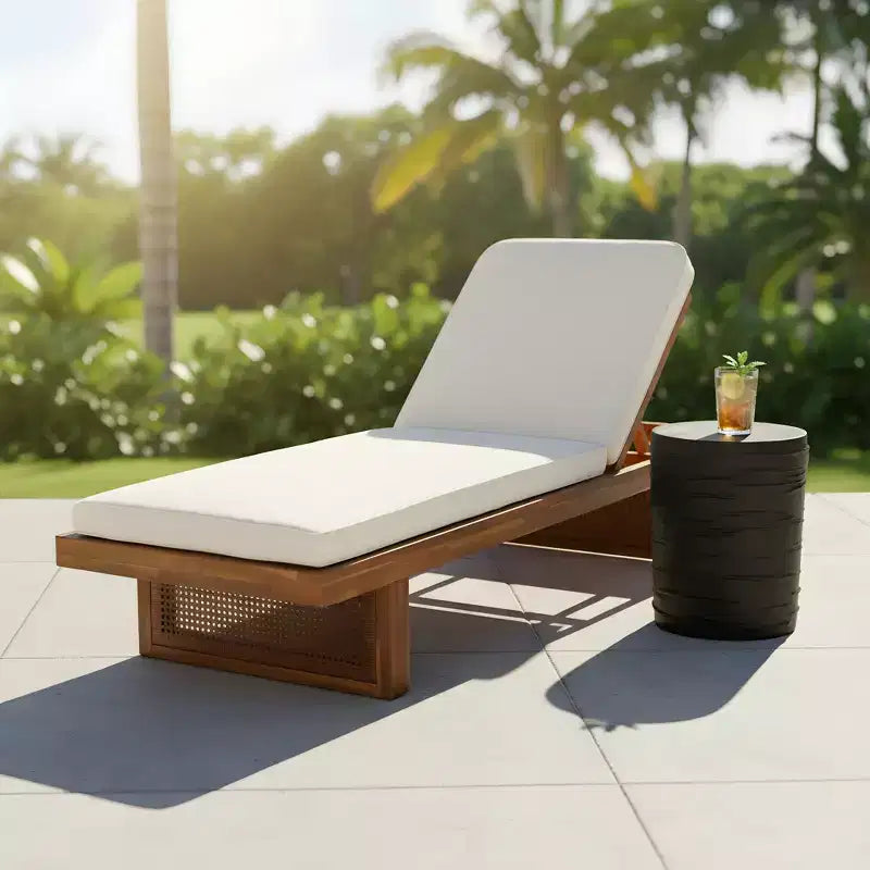 Christopher Knight Home Yasmine, set da salotto da patio in 2 pezzi con struttura in legno di acacia, rattan e cuscino, e tavolino in calcestruzzo leggero