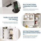 GustoWave Mobiletto da caffè con ante scorrevoli alla maniera di una porta da fienile - Credenza/Madia porta-vini per Cucina e Sala da Pranzo