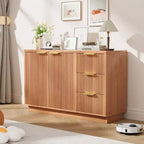 Madia a 47 cassetti con scanalature, mobile buffet con 2 cassetti e 3 ante, madia contenitore per soggiorno, cucina, corridoio, ingresso