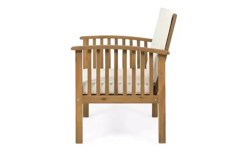 Set da conversazione per patio in 3 pezzi in legno di acacia, mobili da esterno, 2 poltrone con tavolino per giardino/patio/terrazza - ModernLuxe