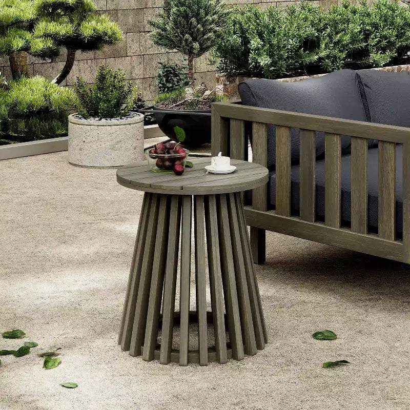 Set da conversazione per patio in 3 pezzi in legno di acacia, mobili da esterno, 2 poltrone con tavolino per giardino/patio/terrazza - ModernLuxe