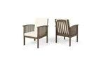 Set da conversazione per patio in 3 pezzi in legno di acacia, mobili da esterno, 2 poltrone con tavolino per giardino/patio/terrazza - ModernLuxe