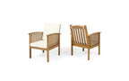 Set da conversazione per patio in 3 pezzi in legno di acacia, mobili da esterno, 2 poltrone con tavolino per giardino/patio/terrazza - ModernLuxe