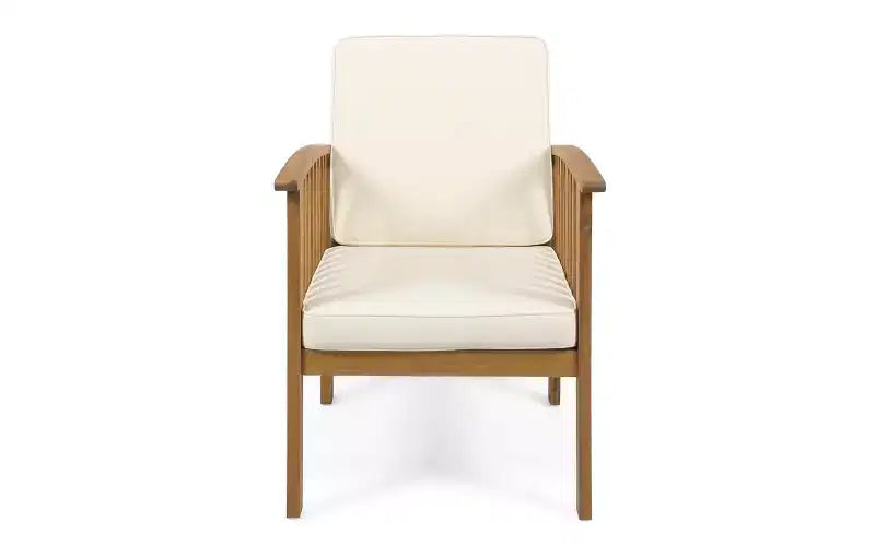 Set da conversazione per patio in 3 pezzi in legno di acacia, mobili da esterno, 2 poltrone con tavolino per giardino/patio/terrazza - ModernLuxe