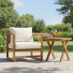 Christopher Knight Home Flavie Ensemble de deux pièces pour patio en bois d'acacia avec coussin et table à lattes