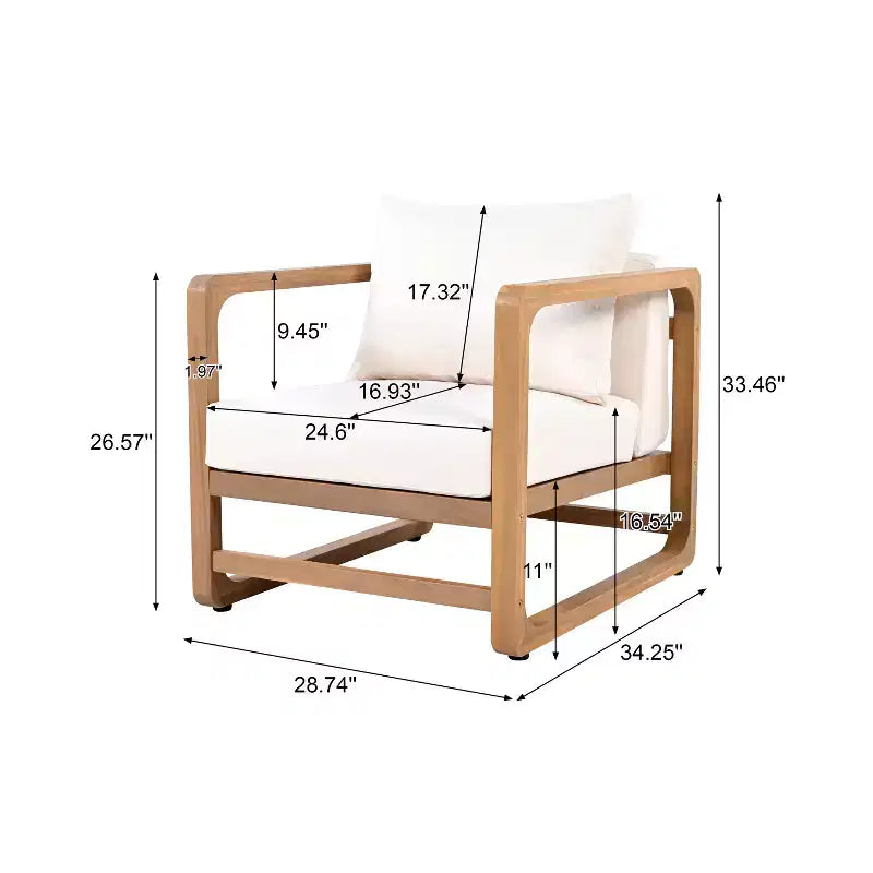 Christopher Knight Home Flavie Ensemble de deux pièces pour patio en bois d'acacia avec coussin et table à lattes