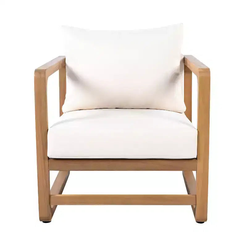 Christopher Knight Home Flavie Ensemble de deux pièces pour patio en bois d'acacia avec coussin et table à lattes