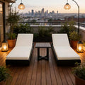 Christopher Knight Home Sui Modern Patio Acacia Wood Seating Sunlounges with Slatted Side Table