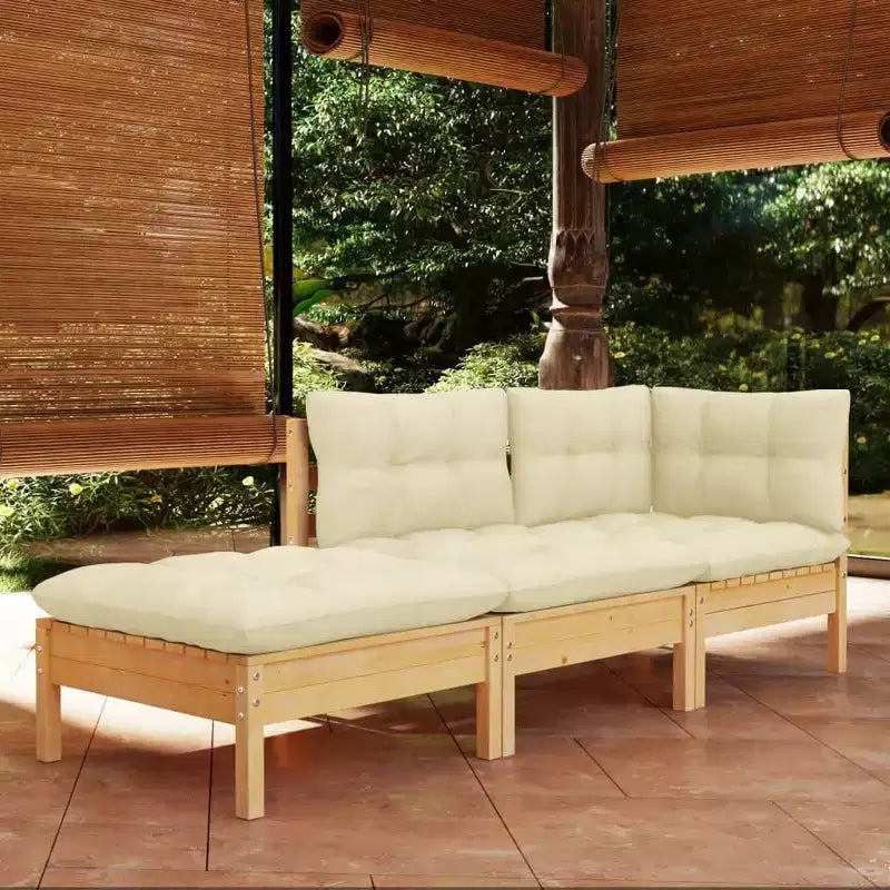 vidaXL Set Divani da Giardino in Pino Massello con Cuscini Colori Vari