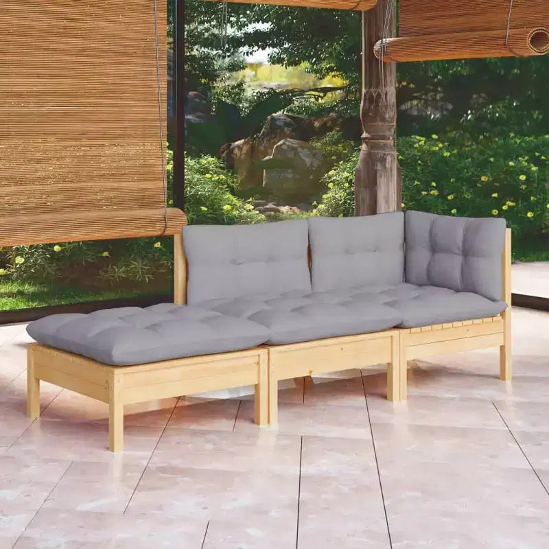 vidaXL Set Divani da Giardino in Pino Massello con Cuscini Colori Vari