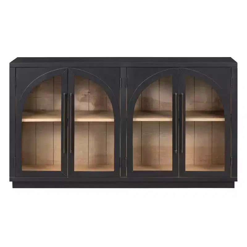 Buffet de Rangement à 4 Portes Luxystar avec Étagères Réglables pour Cuisine, Salle à Manger et Salon