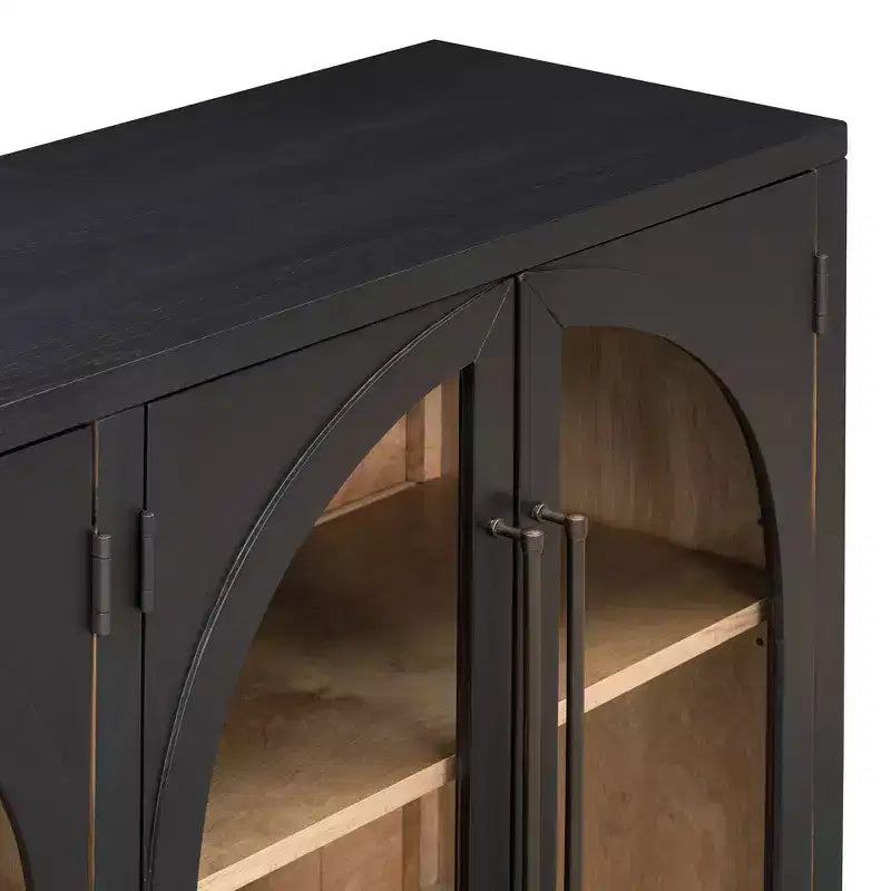Buffet de Rangement à 4 Portes Luxystar avec Étagères Réglables pour Cuisine, Salle à Manger et Salon