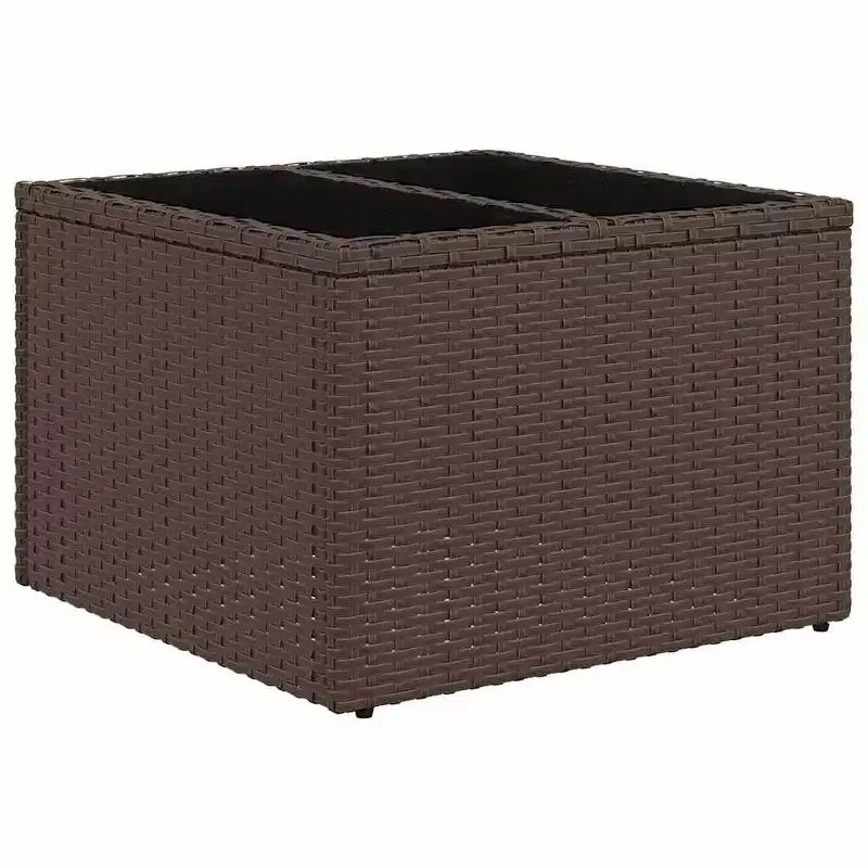 vidaXL Salon de jardin 8 pièces avec coussins résine tressée marron - Marron et rouge avec table