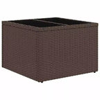 vidaXL Salon de jardin 8 pièces avec coussins résine tressée marron - Marron et rouge avec table
