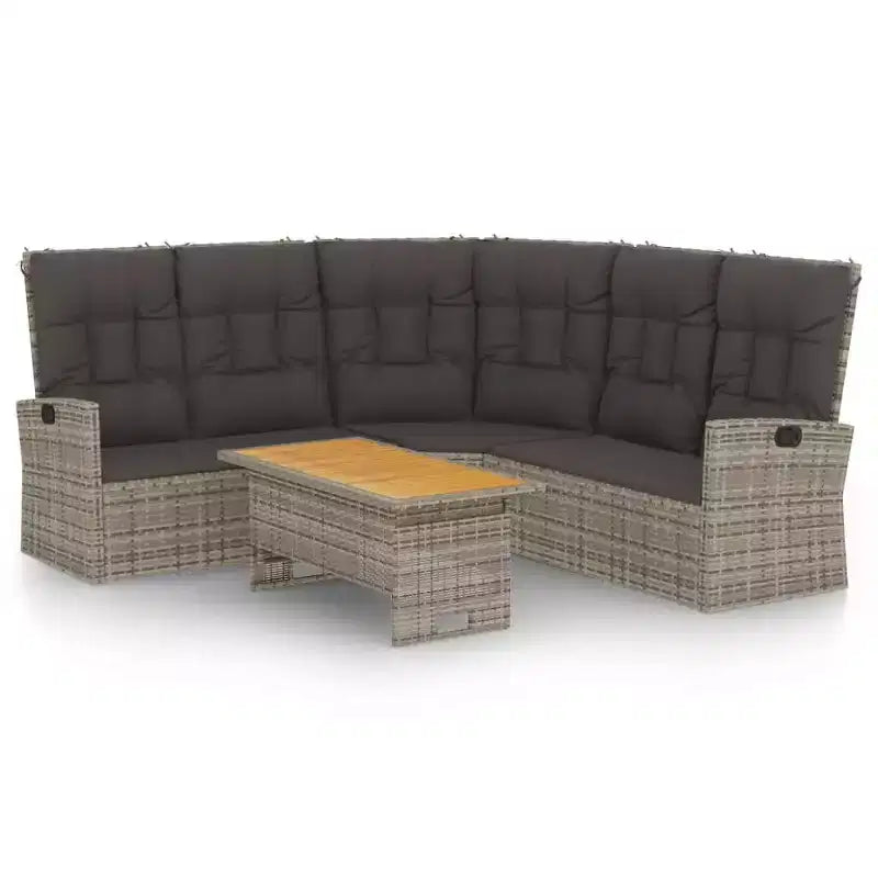 vidaXL Set Divani da Giardino con Cuscini in Polirattan