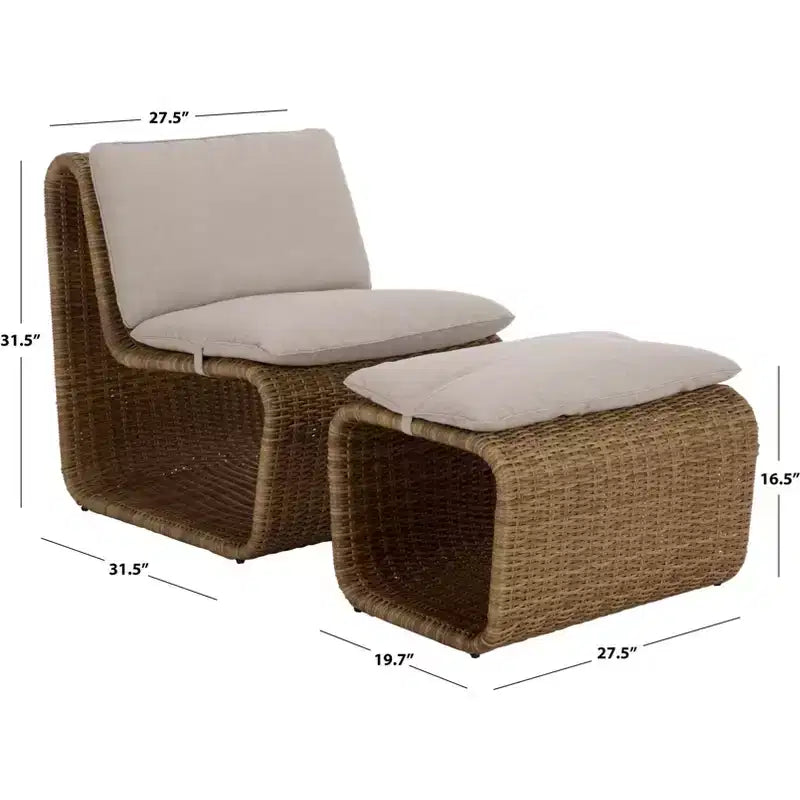 Ensemble de salon de patio Drew - Intérieur/Extérieur - PAT7542 - Naturel/Taupe - Safavieh