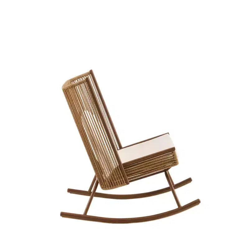 Christopher Knight Home Sunita Set da Pranzo da Esterno 3 Pezzi Stile Casale con Tavolo in Legno di Acacia e Sedie a Dondolo in Ferro
