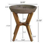 Christopher Knight Home Sunita Set da Pranzo da Esterno 3 Pezzi Stile Casale con Tavolo in Legno di Acacia e Sedie a Dondolo in Ferro