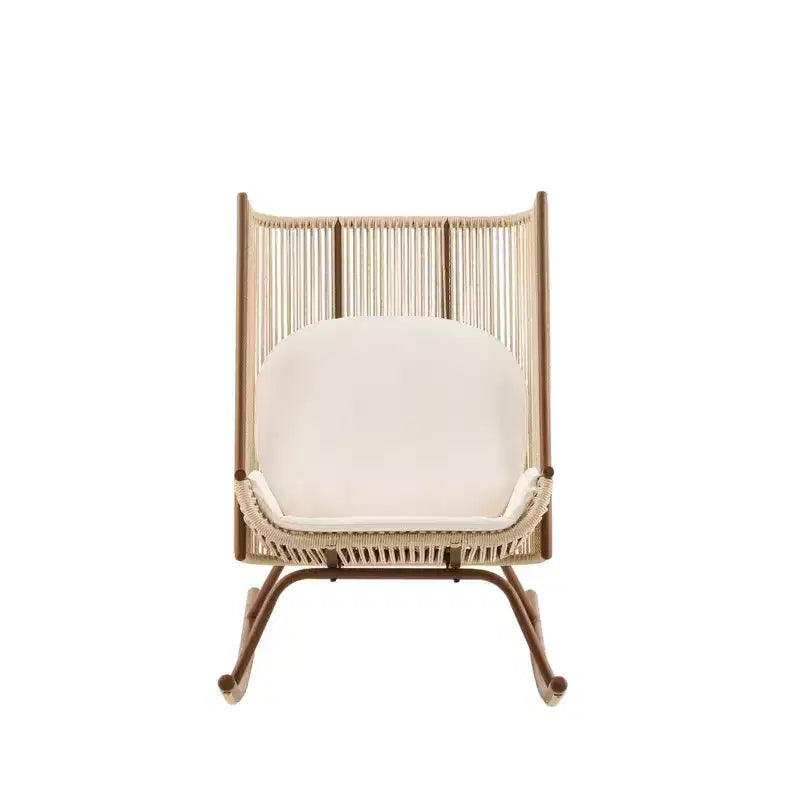 Christopher Knight Home Sunita Set da Pranzo da Esterno 3 Pezzi Stile Casale con Tavolo in Legno di Acacia e Sedie a Dondolo in Ferro