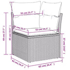 vidaXL Set Divani da Giardino 6 pz con Cuscini Grigio Polirattan
