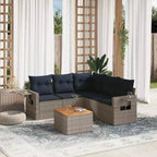 vidaXL Set Divani da Giardino 6 pz con Cuscini Grigio Polirattan