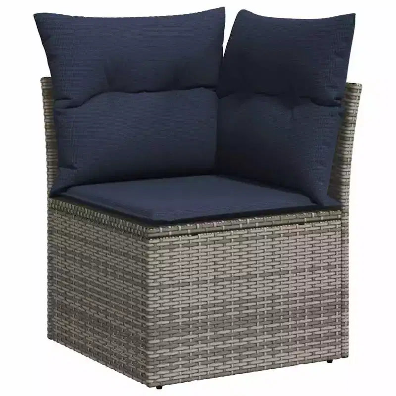 vidaXL Set Divani da Giardino 6 pz con Cuscini Grigio Polirattan