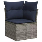 vidaXL Set Divani da Giardino 6 pz con Cuscini Grigio Polirattan