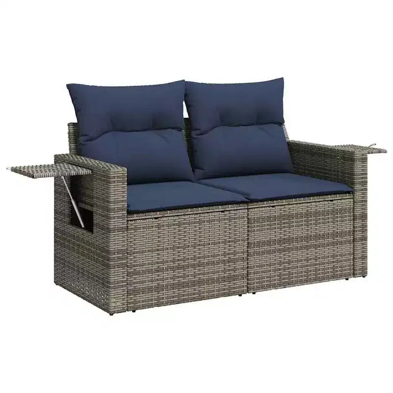 vidaXL Set Divani da Giardino 6 pz con Cuscini Grigio Polirattan
