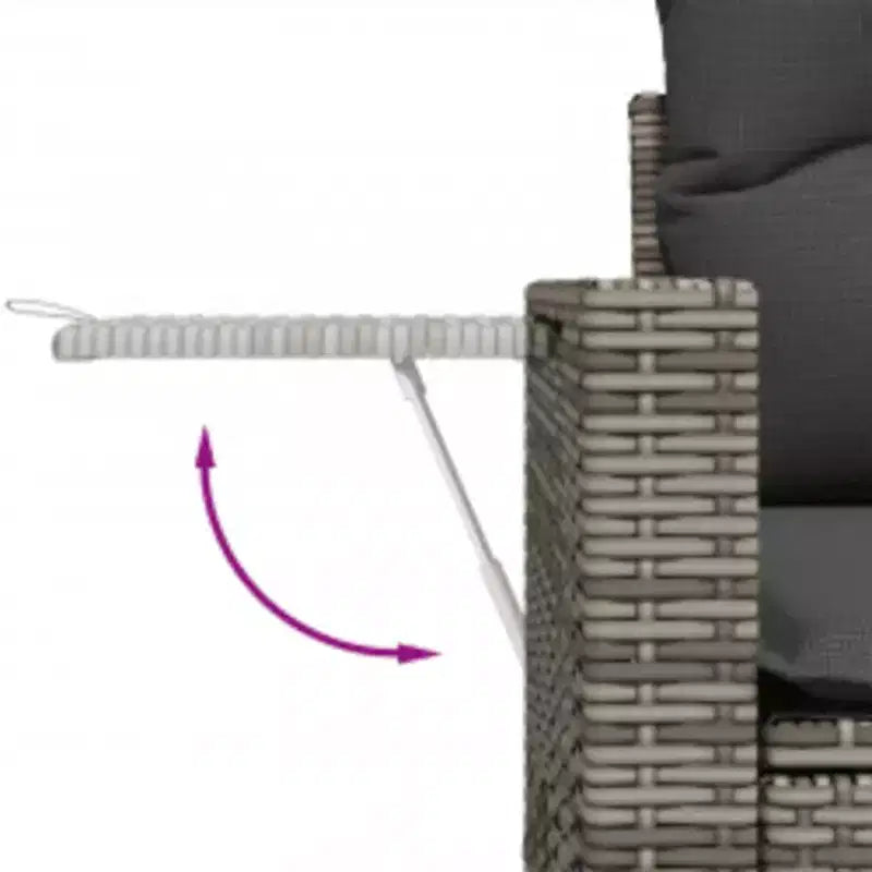 vidaXL Set Divani da Giardino 6 pz con Cuscini Grigio Polirattan