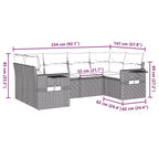 vidaXL Salon de jardin en rotin synthétique avec coussins