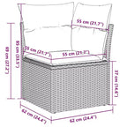 vidaXL Salon de jardin en rotin synthétique avec coussins