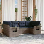 vidaXL Salon de jardin en rotin synthétique avec coussins