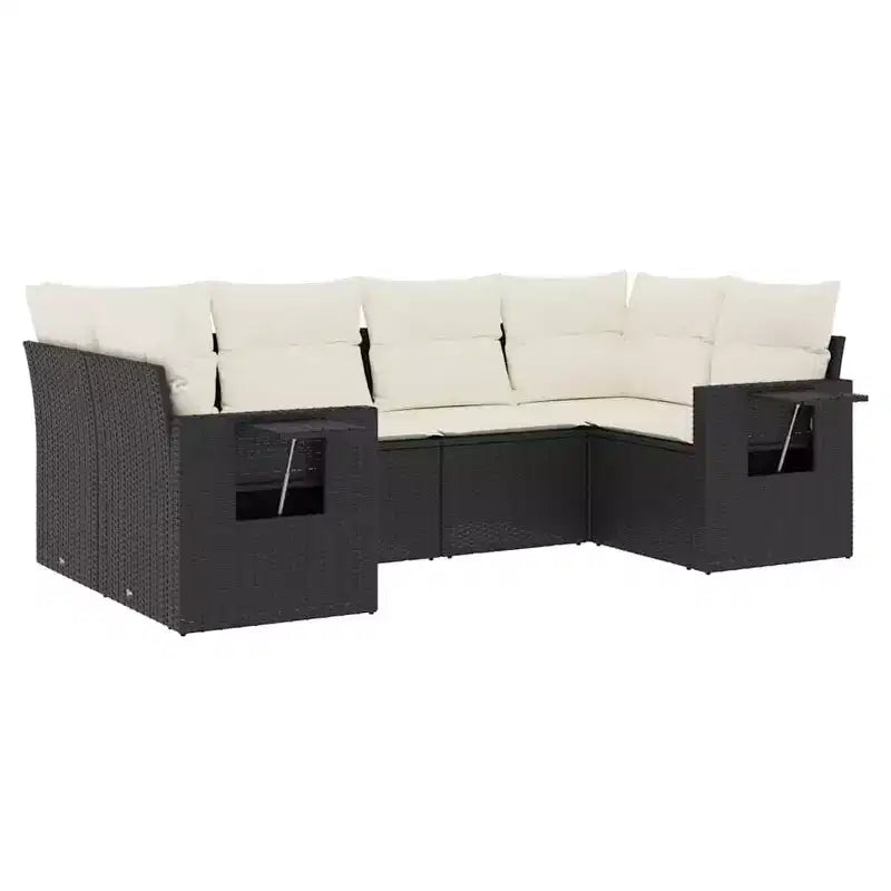 vidaXL Set Divani da Giardino in Polyrattan con Cuscini