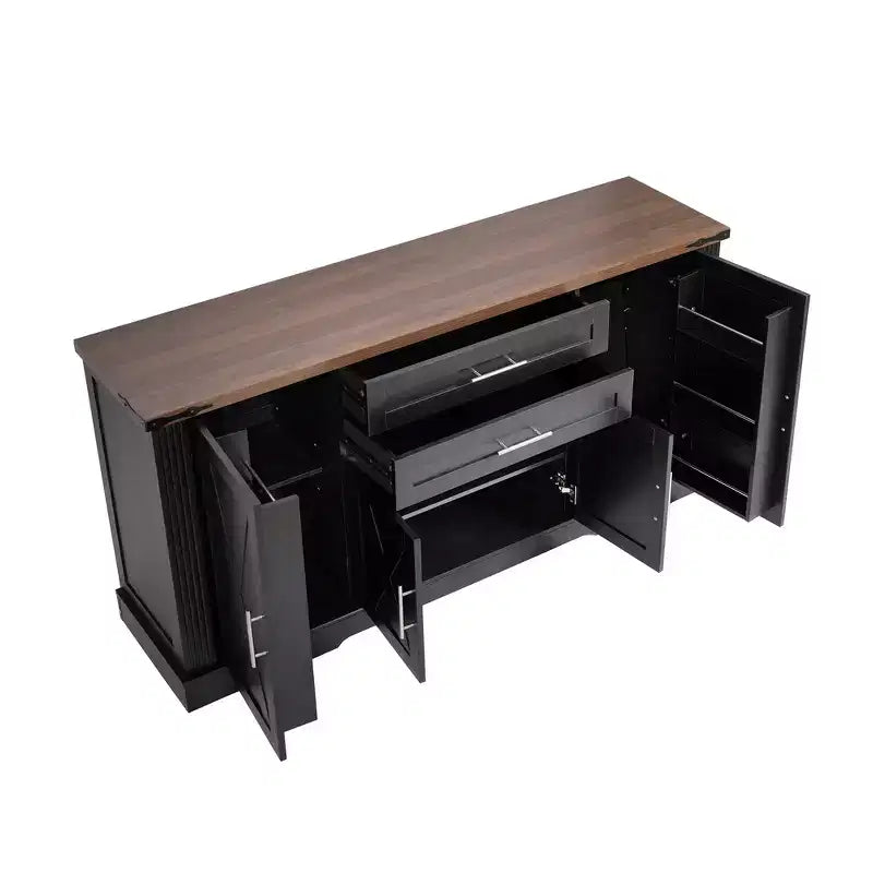 Mobile credenza da fattoria Zeus & Ruta 63 con anta scorrevole a granaio, 2 cassetti, ripiani regolabili, mobile bar/buffet per cucina, ingresso, sala da pranzo