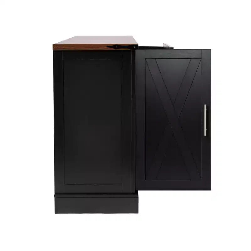 Mobile credenza da fattoria Zeus & Ruta 63 con anta scorrevole a granaio, 2 cassetti, ripiani regolabili, mobile bar/buffet per cucina, ingresso, sala da pranzo
