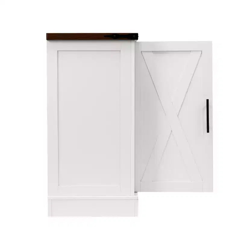 Mobile credenza da fattoria Zeus & Ruta 63 con anta scorrevole a granaio, 2 cassetti, ripiani regolabili, mobile bar/buffet per cucina, ingresso, sala da pranzo