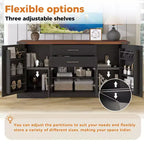 Mobile credenza da fattoria Zeus & Ruta 63 con anta scorrevole a granaio, 2 cassetti, ripiani regolabili, mobile bar/buffet per cucina, ingresso, sala da pranzo