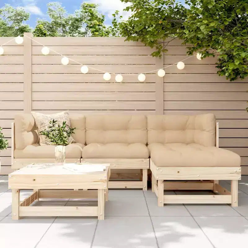 vidaXL Set Divani da Giardino 5 pz in Legno Massello di Pino