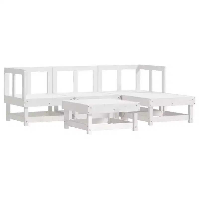 vidaXL Set Divani da Giardino 5 pz in Legno Massello di Pino