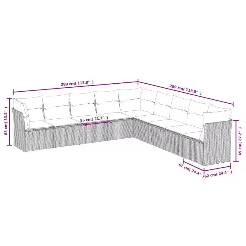 vidaXL Salon de jardin Acier enduit de poudre Grand Modulable