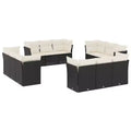 vidaXL Large Modern Garden Sofa Set with Cushions in Poly Rattan