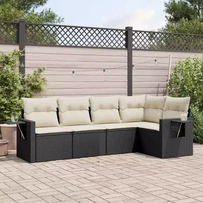 vidaXL Salon de jardin en résine tressée avec pieds réglables larges
