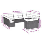 vidaXL Set Divani da Giardino in Polyrattan, Divano da Giardino Modulare Grande